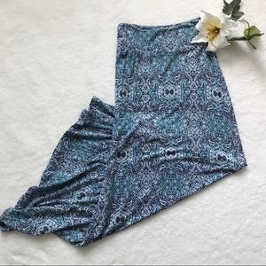 Bohemian Maxi Skirt by Artisan NY Stretchy Maxi Printed Skirt Foldover S / XS